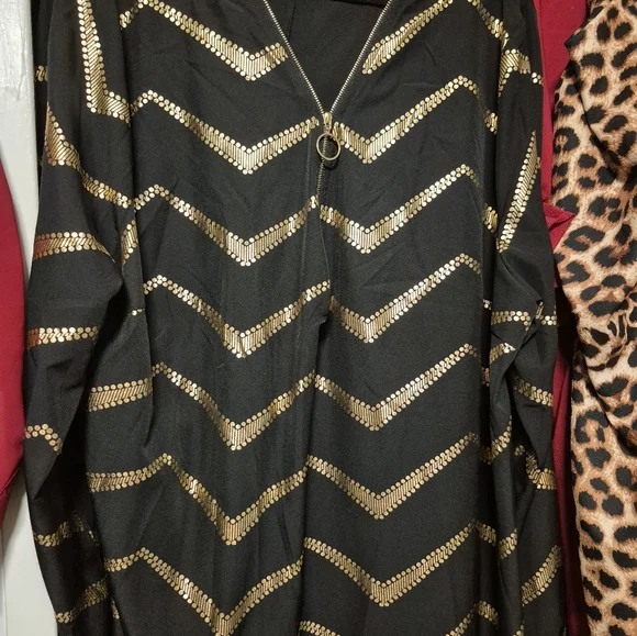 SHEIN Black Dress with Gold Accents
